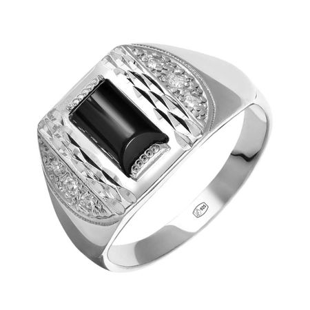 Серебряная печатка с ониксом и фианитами 5000₽