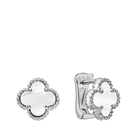 Серебряные серьги с пластиком и родированием 4190₽