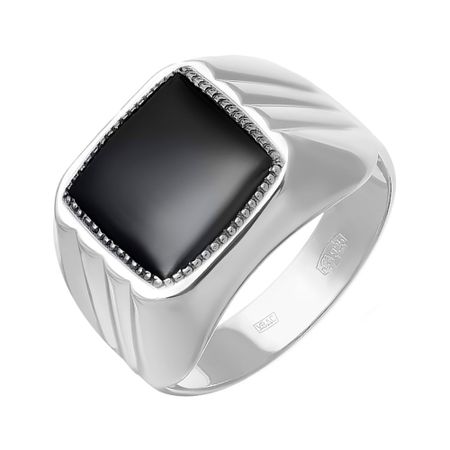 Кольцо-печатка из серебра с ониксом 4490₽