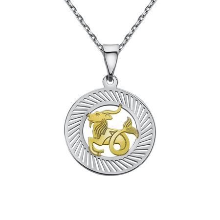 Серебряная подвеска со знаком зодиака Козерог с позолотой и родированием 249₽