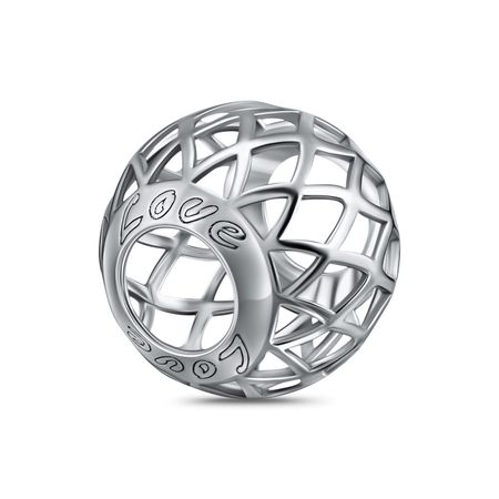 Серебряный шарм Love с родированием 249₽