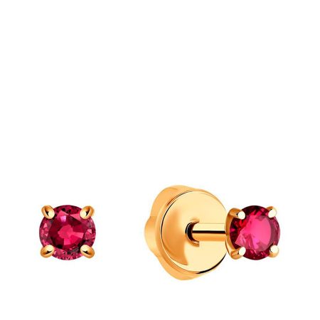 Золотые серьги с рубинами 56990₽