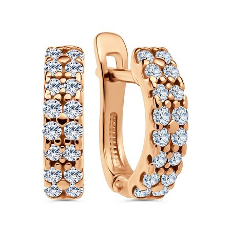 Серебряные серьги с фианитами и позолотой 1990₽