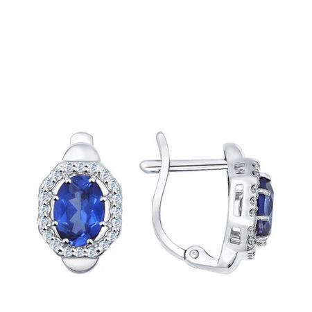 Серьги SOKOLOV из серебра с сапфирами и фианитами 2590₽