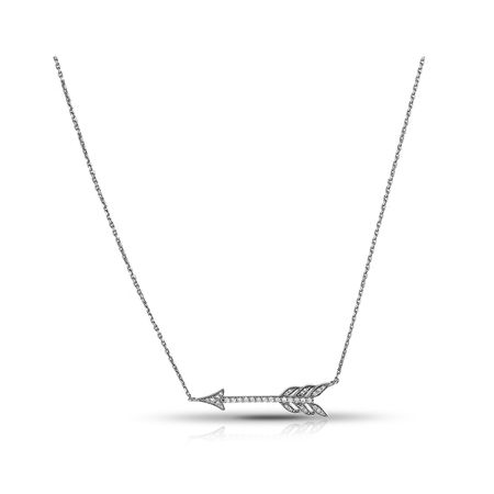 Серебряное колье Стрела с фианитами и родированием 1560₽