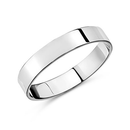 Серебряное плоское обручальное кольцо с родированием 5 мм 249₽