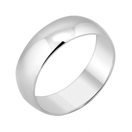 Серебряное гладкое обручальное кольцо с родированием 6 мм 1190₽