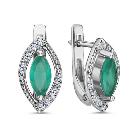 Серьги из серебра с агатами и фианитами 1920₽