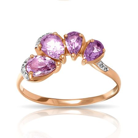 Кольцо из золота с аметистами и фианитами 23990₽