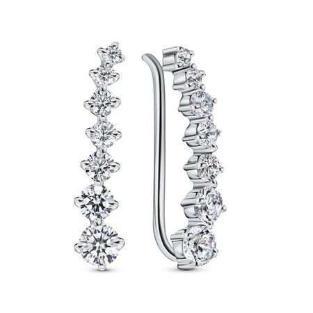 Серебряные серьги с фианитами и родированием 1560₽