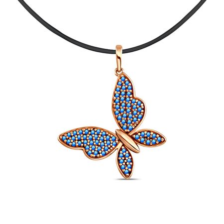 Серебряная подвеска Бабочка с фианитами и позолотой 490₽