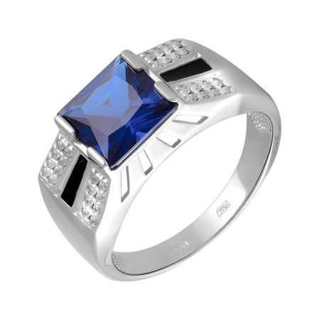 Серебряная печатка с эмалью и фианитами 3990₽