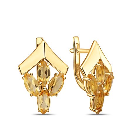 Золотые серьги с цитринами 94990₽