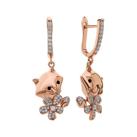 Серебряные серьги с фианитами и позолотой 2990₽