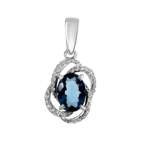 Подвеска из серебра с ювелирным кристаллом и фианитами 690₽