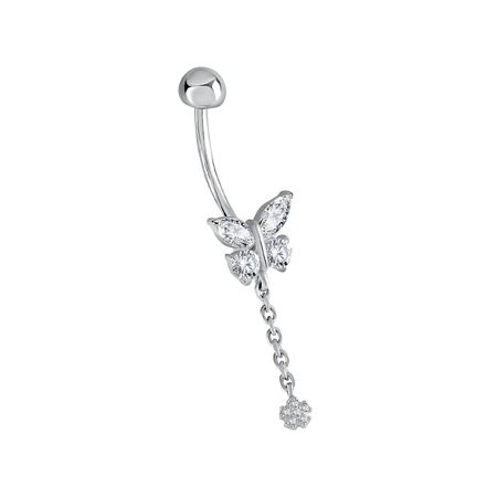 Серебряный пирсинг с фианитами 990₽