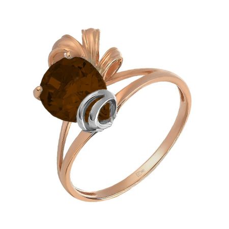 Золотое кольцо с раухтопазом и родированием 23990₽