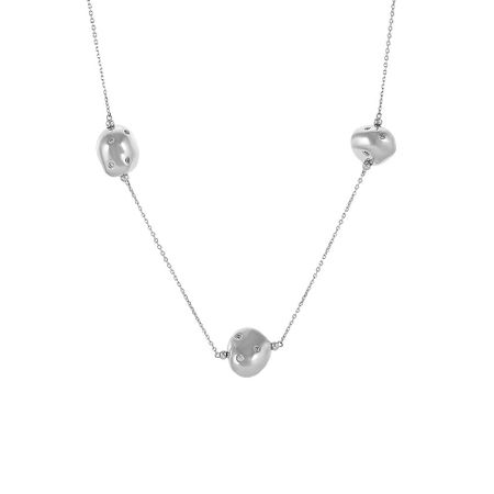 Серебряное колье с фианитами и родированием 4090₽