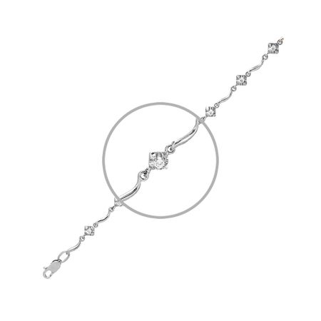 Серебряный браслет с фианитами и родированием 2730₽