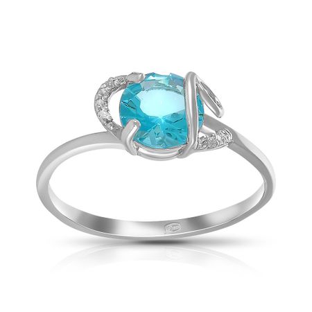 Кольцо из серебра с ювелирным кристаллом и фианитами 590₽