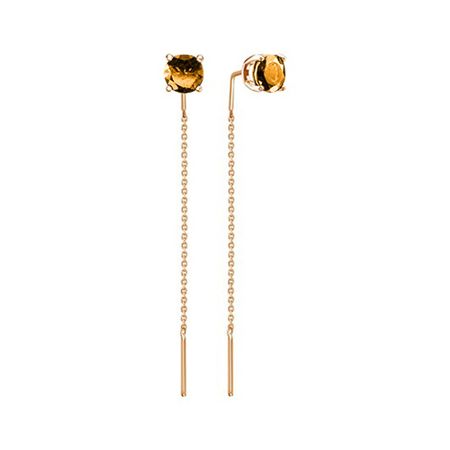 Золотые серьги с цитринами 43490₽