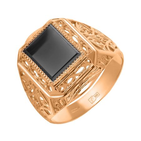 Кольцо-печатка из золота с фианитом 112020₽