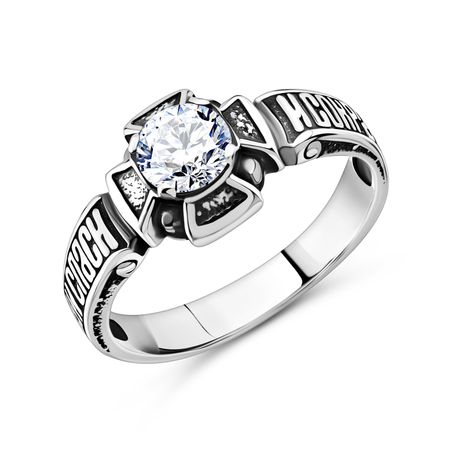 Серебряный перстень с фианитом и чернением 990₽