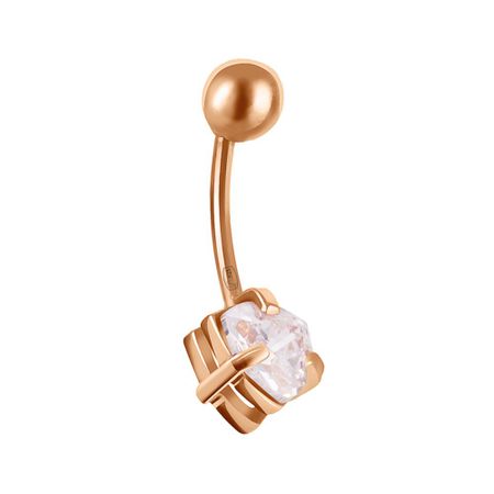 Пирсинг из серебра с фианитом и позолотой 1190₽