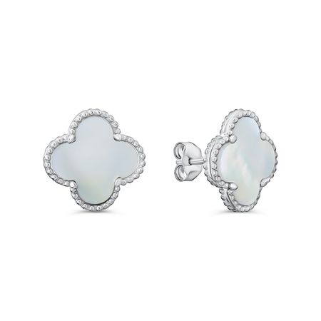 Серебряные серьги с пластиком и родированием 3990₽