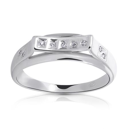 Кольцо-печатка из серебра с фианитами 1300₽