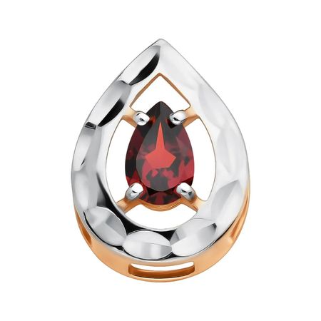 Золотая подвеска с гранатом и родированием с алмазной гранью 5990₽