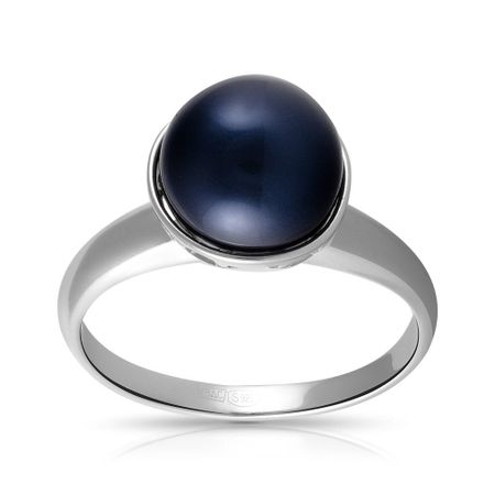 Серебряное кольцо с жемчугом и фианитами 600₽