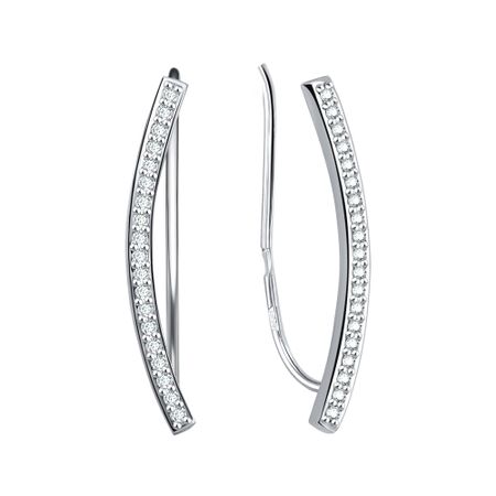 Серебряные серьги с фианитами и родированием 990₽