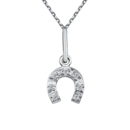 Серебряная подвеска Подкова с фианитами и родированием 249₽