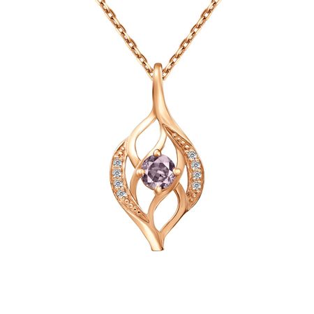 Серебряная подвеска с алпанитом и фианитами с позолотой 249₽