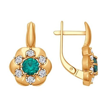 Серьги SOKOLOV из серебра с изумрудами и фианитами 1410₽