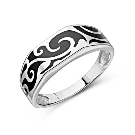 Серебряная печатка с эмалью и родированием 2490₽