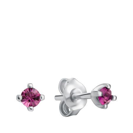 Серебряные серьги с ювелирным стеклом и родированием 590₽