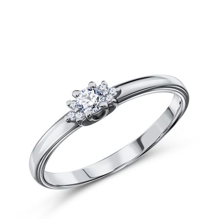 Серебряное кольцо с фианитами и родированием 490₽