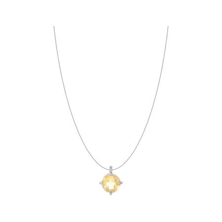 Серебряное колье на леске с цитрином и родированием 490₽