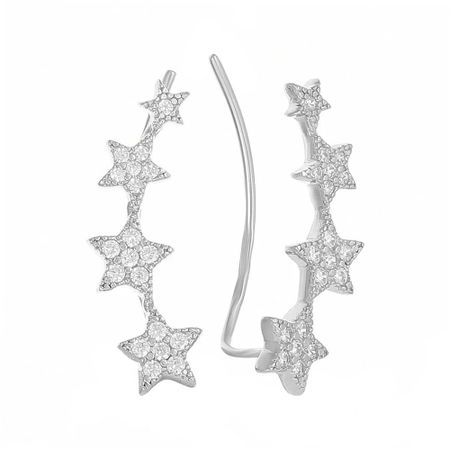 Серебряные серьги Звезда с фианитами 1590₽