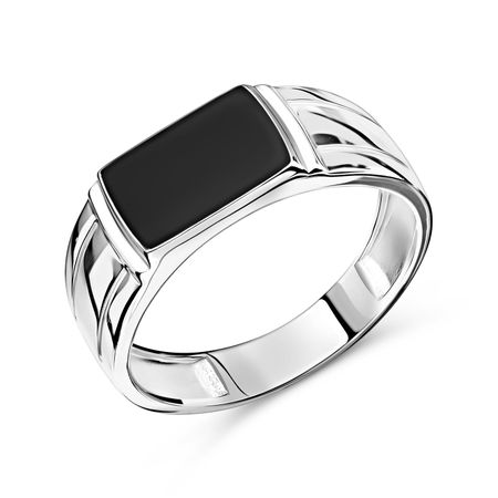 Серебряная печатка с эмалью и родированием 3290₽