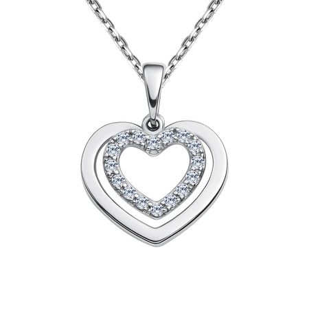 Серебряная подвеска Сердце с фианитами 1990₽