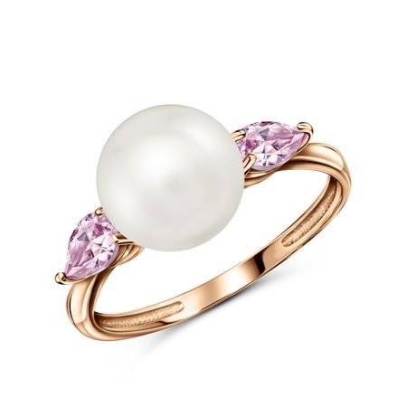 Золотое кольцо с жемчугом и аметистами 21990₽