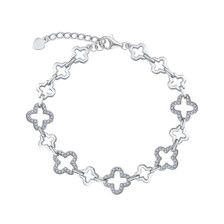Серебряный браслет с фианитами и родированием р17-20 8040₽