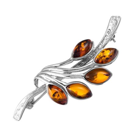Брошь из серебра с янтарем 4740₽