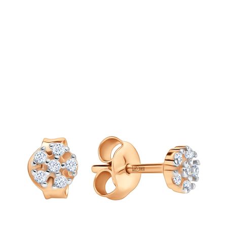 Золотые серьги с фианитами 13990₽