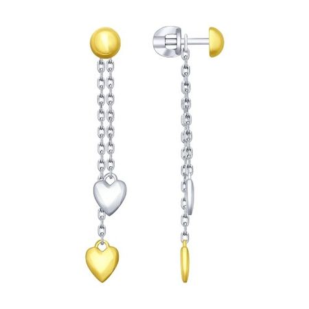 Серьги-пусеты SOKOLOV Сердце из серебра 960₽