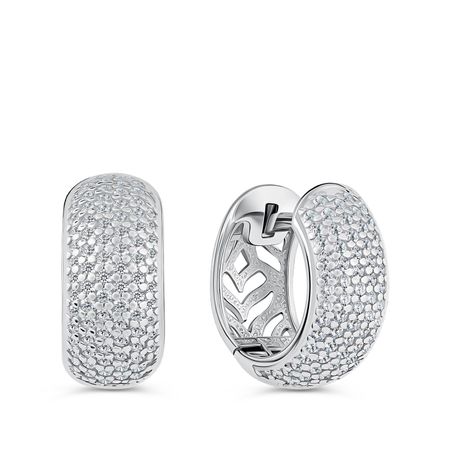 Серебряные серьги с фианитами и родированием 3490₽