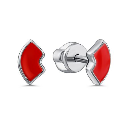 Серебряные серьги Губы с эмалью и родированием 790₽